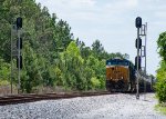 A northbound freight waits to enter Baldwin Yard